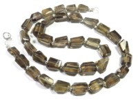 Collier de perles de quartz fumé naturel taillées en facettes, 36 pièces, 18 pouces, qualité supérieure, brunâtre, 10-13 mm, certifié brésilien