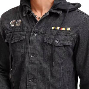 Chaqueta vaquera de retazos ligera para hombre, chaqueta vaquera cómoda de retazos para hombre, chaqueta vaquera de retazos fácil de usar para hombre - Product Image 5