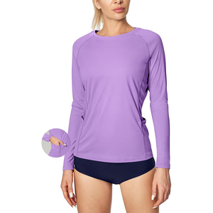 Venta al por mayor UPF 50 + Ropa de protección solar Fabricante Verano al aire libre Transpirable Camiseta de manga larga personalizada para mujeres Rash Guard - Product Image 2