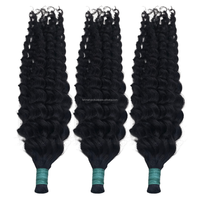 Extensiones de Cabello Humano Remy Virgen Natural Indonesiano, Rizado, para Peluca de Cabello Humano Larga, Marrón Claro, sin Pegamento, 100g, Permanente