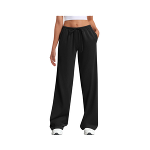 Pantalon décontracté mi-long pour femme, taille plus, en tissu tricoté super doux, respirant, écologique, quatre saisons, coupe droite, avec cordon de serrage - Product Image 5