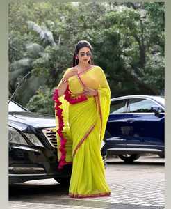 Dernières femmes traditionnelles Bollywood Style soie Sarees haute qualité fête de mariage porter dentelle séquence impression numérique robe adultes - Product Image 2