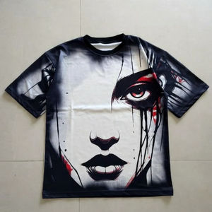 Camiseta de Verano para Mujer, Tallas Grandes, Holgada, Transpirable, de Secado Rápido, Lisa, Informal, de Manga Corta, Estilo Urbano, OEM, ODM, Venta al Por Mayor - Product Image 2