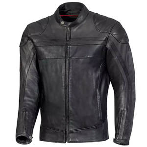 Chaqueta de Cuero con Cuello Alto para Jóvenes, Chaqueta de Motociclista de Cuero Auténtico Negra, Personaliza Tu Chaqueta de Motociclista de Cuero para Hombre - Product Image 2