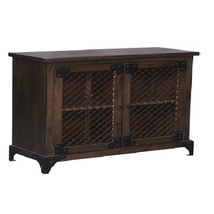 Armoire à 2 portes en bois massif très demandée pour l'entrée de la ferme et de l'hôtel-Buffet de rangement en bois de récupération au prix de gros - Product Image 1