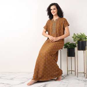 Robe de nuit longue maxi Evolve pour femme en viscose Liva ultra douce et confortable, boutonnée, avec poche, pour la maison (ODM) - Product Image 4