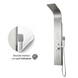 Set da bagno in acciaio inox a 4 funzioni colonna doccia 001 con cascata e getto spazzolato - Product Image 5