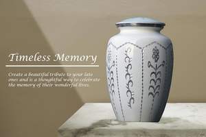 Adult Cremation Urns for Male/Female Funeral Urn for Human Ashes Decorative Urns for Ashes <b>Large</b> <b>Keepsake</b> <b>Box</b> (White) - Product Image 3