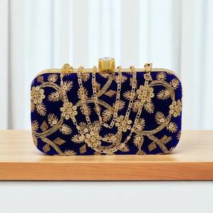 Multi Color Embroidered Floral <b>Clutch</b> Handbag for Indian Wedding & <b>Bridesmaids</b> Gift Party Favor for Her Lock System Purse Mayra - Product Image 5