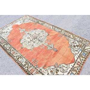 Tapis turc vintage 4,8x8,3 pi (147x254 cm), tapis en laine rouge à motifs floraux - Product Image 4