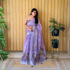 Colección de saris de seda elegante, diseños florales modernos, ropa de verano ligera para fiesta informal, venta al por mayor, reversible, sin arrugas - Product Image 1