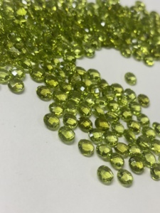 Natural <b>Peridot</b> Round Briolette checkers Gemstone Faceted Cut Loose Gemstone Jewelry Making 4mm 5mm 6mm 8mm 10mm - Product Image 4
