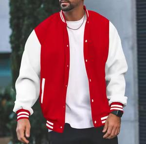 Custom Made Men's Winter Varsity <b>Jackets</b> with Stand Collar and Front Logo <b>Waterproof</b> Breathable <b>Long</b> Sleeve - Product Image 4