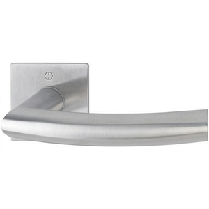 Poignée de porte HOPPE Trondheim E1430Z/848N en acier inoxydable, paire avec rosettes carrées de 8 mm F69 – Produit pour écran de séparation et cloison de pièce - Product Image 3