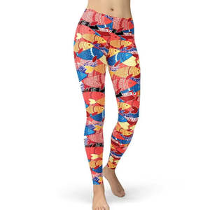 Women <b>Leggings</b> Fashion 100% Cotton Breathable Fleece High Waist Yoga Workout Summer Print <b>Shiny</b> Butt Lifting Wholesale - Product Image 1