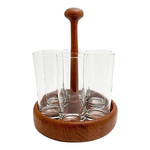 Support rond en verre en bois de style antique Design vintage élégant Parfait pour servir l'affichage ou la décoration intérieure Utilisation en gros de l'Inde - Product Image 6