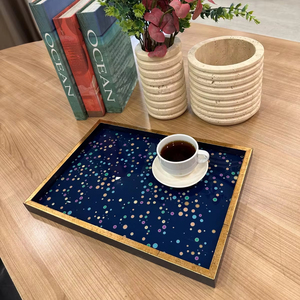 Venta directa de fábrica, bandeja de cristal de diseño minimalista tradicional moderna personalizada para uso doméstico y hotelero para bandeja decorativa de Navidad - Product Image 1