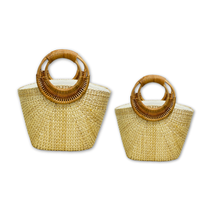 กระเป๋าชายหาดผักตบชวาและฟางใส่กระเป๋าชายหาดใส่ของในฤดูร้อน - Product Image 1