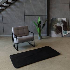Alfombra Moderna de Felpa Negra, Rectangular, Antideslizante con Base de Goma, para Sala de Estar, Interior, Suave, Gruesa, de Poliéster, con Diseño de Mechones, Fácil de Limpiar - Product Image 2