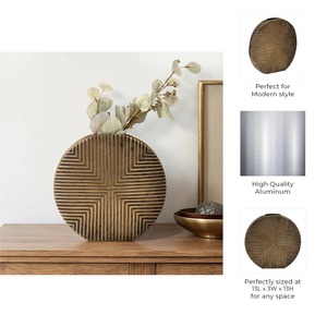 Jarrón Simple negro con detalles dorados, perfecto para dormitorio, escritorio de estudio, sala de estar, salón y regalo creativo o uso decorativo - Product Image 6