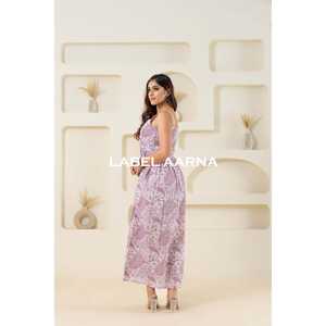 Vestido de corazón dulce estampado sin mangas rosa claro Algodón puro Elegante y femenino - Product Image 4