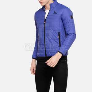Trendy <b>Men</b> Puffer Jacket Stand Collar Front Logo Lightweight Winter Wear Stylish Design Perfect for Cold Outdoor Casual Fashion - Product Image 3