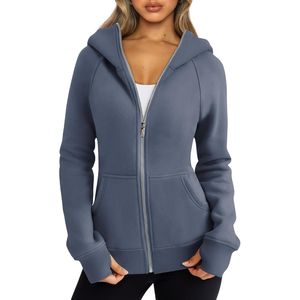 Sweats à capuche surdimensionnés pour femmes Sweats polaire Zipper Up Top Automne Tenues à la mode Sweats à capuche pour femmes - Product Image 1