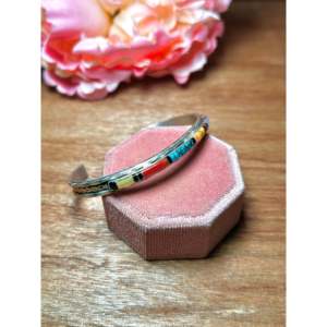 Vintage Zuni Fashion Cuff Bracelet Multi-Stone & Sterling Silver - Product Image 2