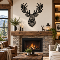Décoration murale personnalisée en acier inoxydable, tête de cerf Art Déco à suspendre pour la maison, le garage, la cabane, la ferme, l'extérieur, OEM ODM