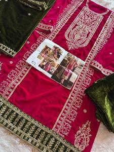 Derniers modèles indiens traditionnels modernes, ensemble Kurta Palazzo en soie Georgette et viscose 3 pièces, design personnalisé disponible, prix de gros - Product Image 4