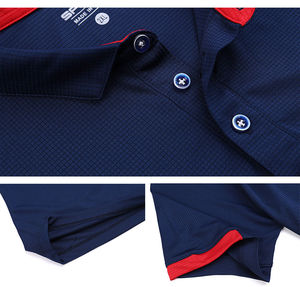 Polo mixto favorecido tela Golf manga corta gran oferta poliéster Spandex Vintage Unisex en blanco hombres tejido cuello alto - Product Image 3