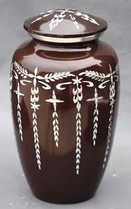 Adult Cremation Urns for Male/Female Funeral Urn for Human Ashes Decorative Urns for Ashes Large <b>Keepsake</b> <b>Box</b> (Brown) - Product Image 5