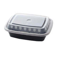 Contenants alimentaires carrés ProTakeOut de 48 oz, diamètre 8,25 pouces, compatibles micro-ondes, avec couvercles, 150 ensembles (50/6), sans BPA, réutilisables, anti-fuites