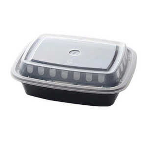 Contenants alimentaires carrés ProTakeOut de 48 oz (8,25 po de diamètre) avec couvercles, 150 ensembles (50/6), sans BPA, réutilisables, résistants aux fuites - Product Image 1