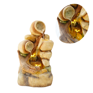 Mini fontaine d'eau en fibre moderne recyclable légère et décorative pour bureau - Product Image 1