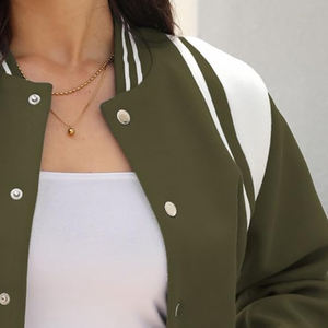 Chaqueta Universitaria Personalizada para Mujer, Nueva Llegada 2025, Chaquetas Universitarias Bordadas con Parches de Chenilla Personalizadas para Chicas - Product Image 6