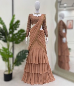 Reday to wear Lehengha saree Bollywood Party Wear Indian Pakistani New Sari Wedding Designer Free Delivery Worldwide - Product Image 1
