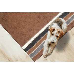 Brown Geometric Printed Rug for Home Decor, Soft Area Floor Mat,Chenille Rug - Product Image 3