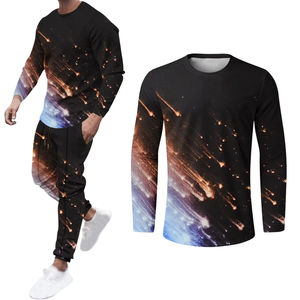 Chándal de manga larga de talla grande para hombre, chándal informal sólido para correr, chándales con bolsillos, conjunto de entrenamiento informal de 2 piezas - Product Image 5