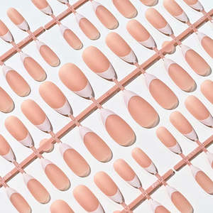 Kit de 300 faux ongles mats colorés à presser, style French, en gel, pour nail art - Product Image 6