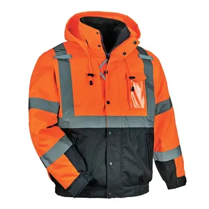 방수 2024 새로운 모양 하이-가시성 작업복 재킷 하이 퀄리티 사용자 정의 색상 통기성 낮은 MOQ 하이 Vis 레인 재킷