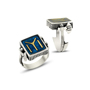 Anello da uomo Kay Tribe con ascia smaltata e lati argentati - Product Image 3