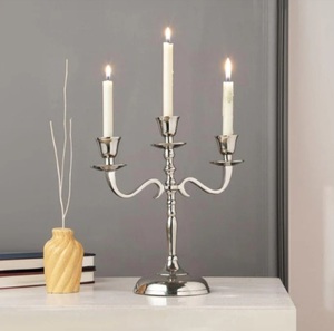 Bougeoir en aluminium plaqué argent Design créatif Support décoratif fait main pour bougeoir de Noël et de festival - Product Image 2