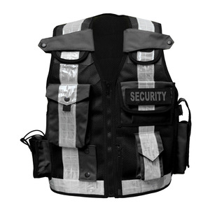 حارس أمن عالي الوضوح حركة المرور في الهواء الطلق متعددة جيب سترة عاكسة للرجال مع شعارك - Product Image 1