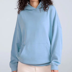 Nouvel arrivage de sweats à capuche surdimensionnés pour femmes, épaules tombantes lourdes, 100% coton, manches longues, lettres imprimées en sérigraphie, sweats à capuche pour femmes - Product Image 1