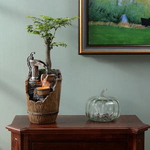 Fontaine de <span class=keywords><strong>bureau</strong></span> <span class=keywords><strong>zen</strong></span> intérieure à LED écologique avec cascade, son apaisant, modèle en résine peint à la main, <span class=keywords><strong>Feng</strong></span> <span class=keywords><strong>Shui</strong></span> pour le <span class=keywords><strong>bureau</strong></span> - Product Image 3