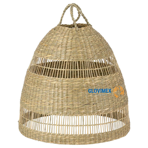 Para Amazon Trending Seagrass Rattan Rafia Lámparas Decoración para el hogar Lámpara de techo de madera Venta al por mayor Buen precio Organizador de espacio de cocina - Product Image 1