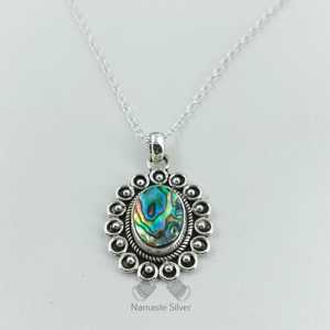 <b>Abalone</b> <b>Shell</b> Sterling Silver Necklace with Blue Paua <b>Shell</b> Pendant Fine Pendants & Charms Perfect Gift for Her - Product Image 4