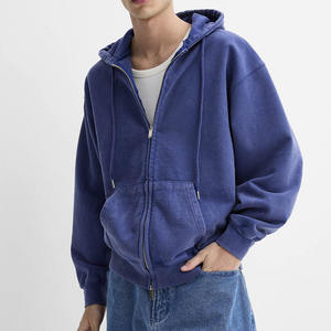 Sudadera con capucha de invierno de lana de algodón 100% pesado personalizada, ajuste Regular, manga larga, diseño bordado, transpirable, secado rápido para hombres - Product Image 1