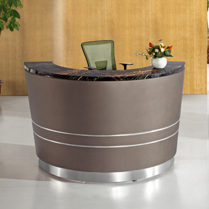 Mostrador de recepción de superficie sólida, mostrador de recepción con frente brillante, mostrador de recepción para salón de belleza, mesa de recepción para vestíbulo de hotel, personalizado a medida - Product Image 5